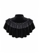 Gothic Flowers Lace Ruffle Black Velvet Heart Shaped Cape