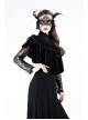 Gothic Flowers Lace Ruffle Black Velvet Heart Shaped Cape