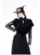 Gothic Flowers Lace Ruffle Black Velvet Heart Shaped Cape