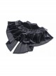 Gothic Flowers Lace Ruffle Black Velvet Heart Shaped Cape