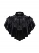 Gothic Flowers Lace Ruffle Black Velvet Heart Shaped Cape