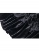 Gothic Flowers Lace Ruffle Black Velvet Heart Shaped Cape
