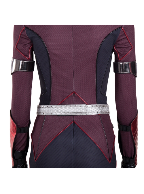 The Boys Season 2 Stormfront Dark Red Battle Suit Halloween Cosplay Accessories Silver Waistband