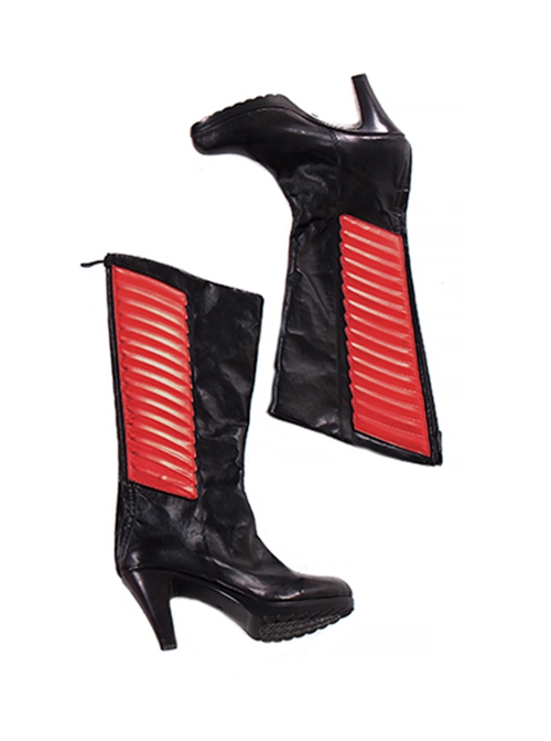 The Boys Season 2 Stormfront Dark Red Battle Suit Halloween Cosplay Accessories Black Boots