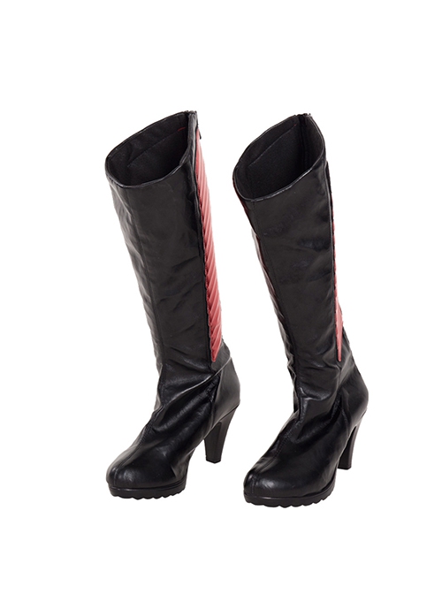 The Boys Season 2 Stormfront Dark Red Battle Suit Halloween Cosplay Accessories Black Boots