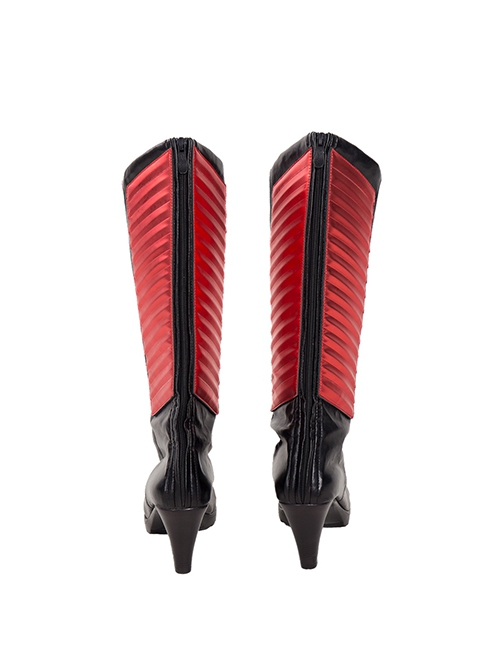 The Boys Season 2 Stormfront Dark Red Battle Suit Halloween Cosplay Accessories Black Boots
