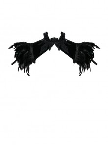 Gothic Two Ways To Wear Gorgeous Black Feather Lace Velvet Splicing Stand Collar Capelet