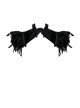 Gothic Two Ways To Wear Gorgeous Black Feather Lace Velvet Splicing Stand Collar Capelet