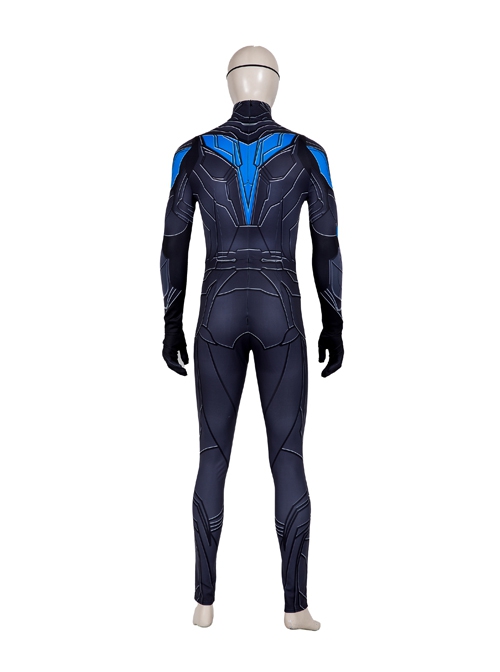 Titans Season 3 Nightwing Dick Grayson Battle Suit Printing Version Halloween Cosplay Costume Bodysuit