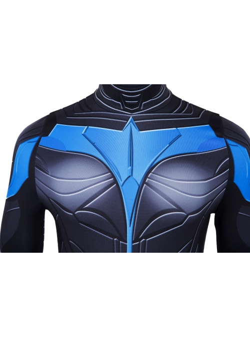 Titans Season 3 Nightwing Dick Grayson Battle Suit Printing Version Halloween Cosplay Costume Bodysuit