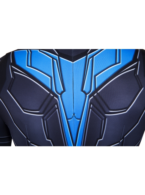 Titans Season 3 Nightwing Dick Grayson Battle Suit Printing Version Halloween Cosplay Costume Bodysuit
