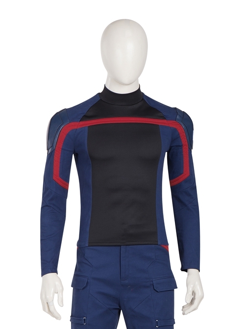 The Falcon And The Winter Soldier U.S.Agent Captain America John F. Walker Halloween Cosplay Costume Blue Long Sleeve Top