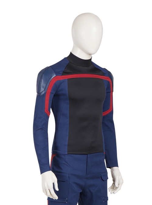 The Falcon And The Winter Soldier U.S.Agent Captain America John F. Walker Halloween Cosplay Costume Blue Long Sleeve Top