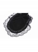Gothic Trumpet Sleeve Black Velvet Lace Frill Stand Collar Capelet