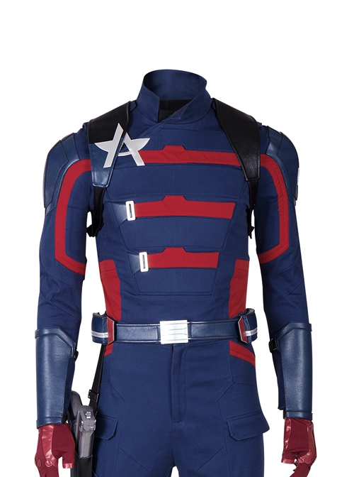 The Falcon And The Winter Soldier U.S.Agent Captain America John F. Walker Halloween Cosplay Costume Vest Back Shoulder And Back Straps