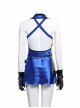 Final Fantasy VII Remake Tifa Lockhart Blue Sexy Backless Dress Halloween Cosplay Costume Blue Dress