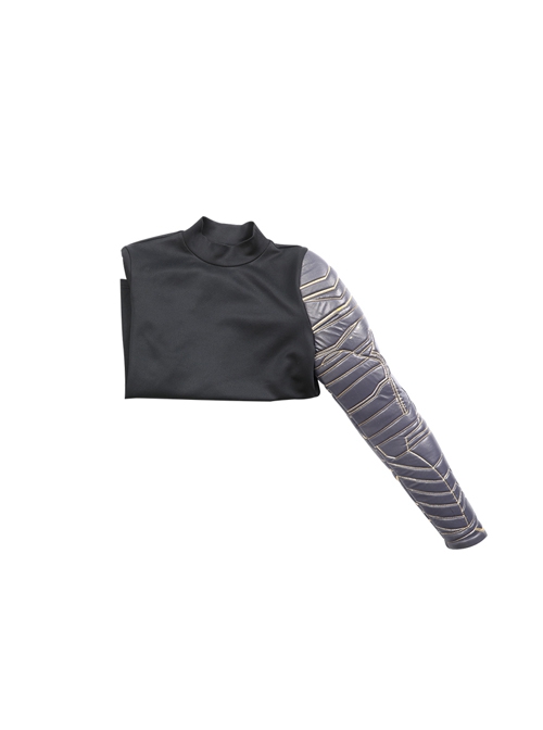 The Falcon And The Winter Soldier Winter Soldier Bucky Barnes Brown Jacket Set Halloween Cosplay Costume Black Bottoming Top