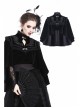 Gothic Embroidery Collar Elegant Black Velvet Cape