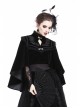 Gothic Embroidery Collar Elegant Black Velvet Cape
