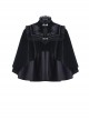 Gothic Embroidery Collar Elegant Black Velvet Cape