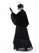 Gothic Embroidery Collar Elegant Black Velvet Cape