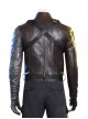 The Falcon And The Winter Soldier Winter Soldier Bucky Barnes Brown Jacket Set Halloween Cosplay Costume Brown One Arm Jacket