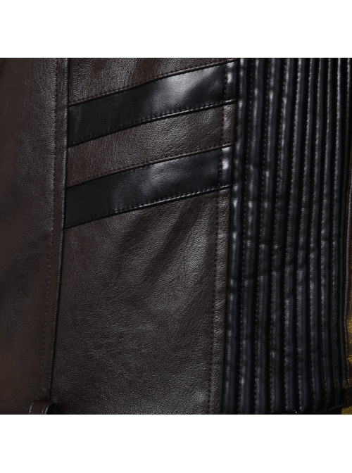 The Falcon And The Winter Soldier Winter Soldier Bucky Barnes Brown Jacket Set Halloween Cosplay Costume Brown One Arm Jacket