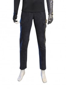 The Falcon And The Winter Soldier Winter Soldier Bucky Barnes Brown Jacket Set Halloween Cosplay Costume Black Trousers