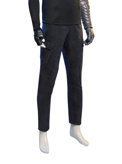 The Falcon And The Winter Soldier Winter Soldier Bucky Barnes Brown Jacket Set Halloween Cosplay Costume Black Trousers