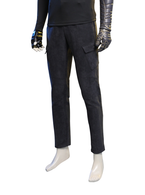 The Falcon And The Winter Soldier Winter Soldier Bucky Barnes Brown Jacket Set Halloween Cosplay Costume Black Trousers