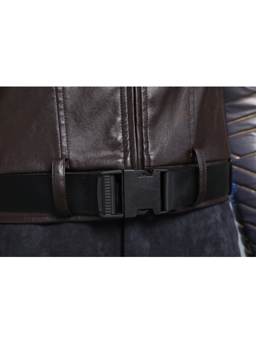 The Falcon And The Winter Soldier Winter Soldier Bucky Barnes Brown Jacket Set Halloween Cosplay Accessories Belt And Back Straps
