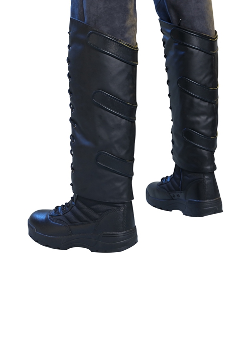 The Falcon And The Winter Soldier Winter Soldier Bucky Barnes Brown Jacket Set Halloween Cosplay Accessories Black Shoes