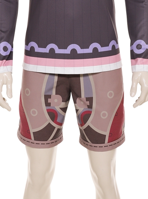 Xenoblade Chronicles Shulk Pink Vest Jacket Set Halloween Cosplay Costume Shorts