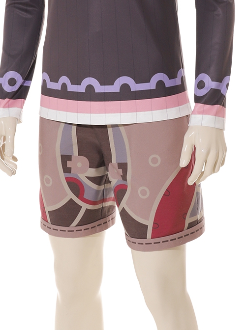 Xenoblade Chronicles Shulk Pink Vest Jacket Set Halloween Cosplay Costume Shorts