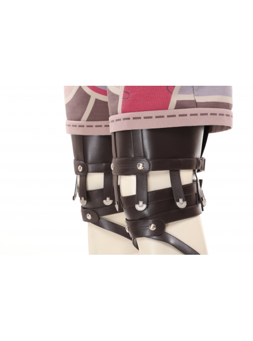 Xenoblade Chronicles Shulk Pink Vest Jacket Set Halloween Cosplay Accessories Knee Guards