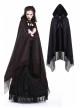Gothic Red And Black Lace Halloween Witch Hooded Long Cloak