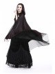 Gothic Red And Black Lace Halloween Witch Hooded Long Cloak