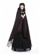 Gothic Red And Black Lace Halloween Witch Hooded Long Cloak