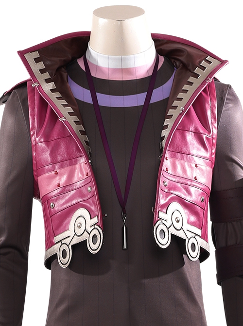 Xenoblade Chronicles Shulk Pink Vest Jacket Set Halloween Cosplay Accessories Pendant