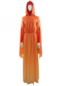 Star Wars Episode I The Phantom Menace Padme Amidala Orange Gradient Dress Halloween Cosplay Costume Orange Gradient Dress