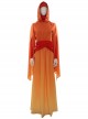 Star Wars Episode I The Phantom Menace Padme Amidala Orange Gradient Dress Halloween Cosplay Costume Orange Gradient Dress