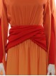 Star Wars Episode I The Phantom Menace Padme Amidala Orange Gradient Dress Halloween Cosplay Accessories Red Girdle