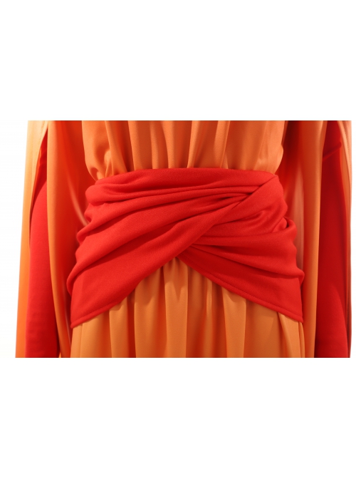 Star Wars Episode I The Phantom Menace Padme Amidala Orange Gradient Dress Halloween Cosplay Accessories Red Girdle