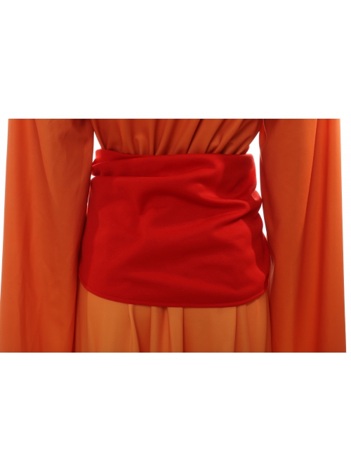 Star Wars Episode I The Phantom Menace Padme Amidala Orange Gradient Dress Halloween Cosplay Accessories Red Girdle