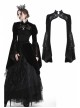 Stand Collar Black Lace Splicing Velvet Bell Sleeves Gothic Shoulder Cape