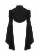 Stand Collar Black Lace Splicing Velvet Bell Sleeves Gothic Shoulder Cape