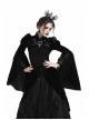 Stand Collar Black Lace Splicing Velvet Bell Sleeves Gothic Shoulder Cape