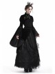 Stand Collar Black Lace Splicing Velvet Bell Sleeves Gothic Shoulder Cape