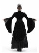 Stand Collar Black Lace Splicing Velvet Bell Sleeves Gothic Shoulder Cape