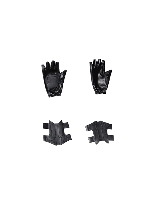 Marvel's Agents Of S.H.I.E.L.D. Quake Daisy Johnson Black Battle Suit Halloween Cosplay Accessories Black Wrist Guards And Gloves